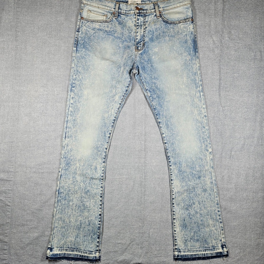 Syndicate Core Straight‎ From The Shop Acid Wash Jeans Mens 36 Light Blue